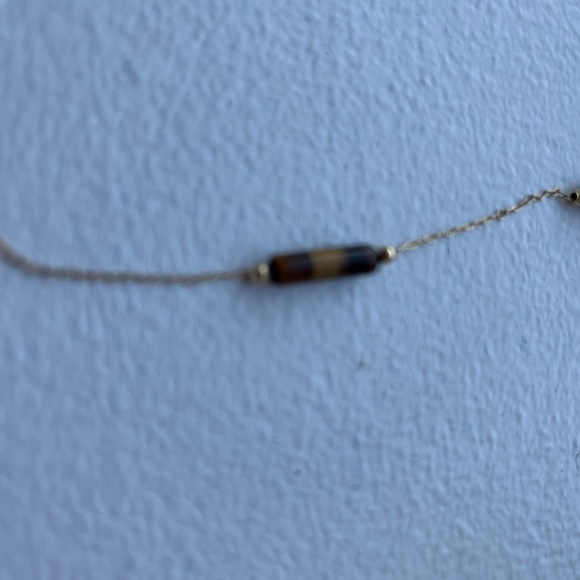 Vintage 14K Yellow Gold & 14K Yellow Gold Chain Tiger Eye 15 3/4"Choker Necklace - Picture 4 of 9